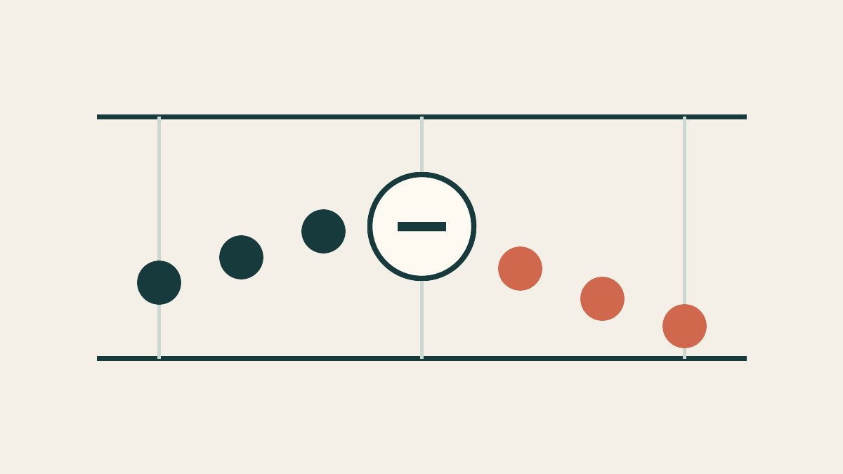 Abstract editorial graphic showing a screening threshold with outcomes distributed on both sides.